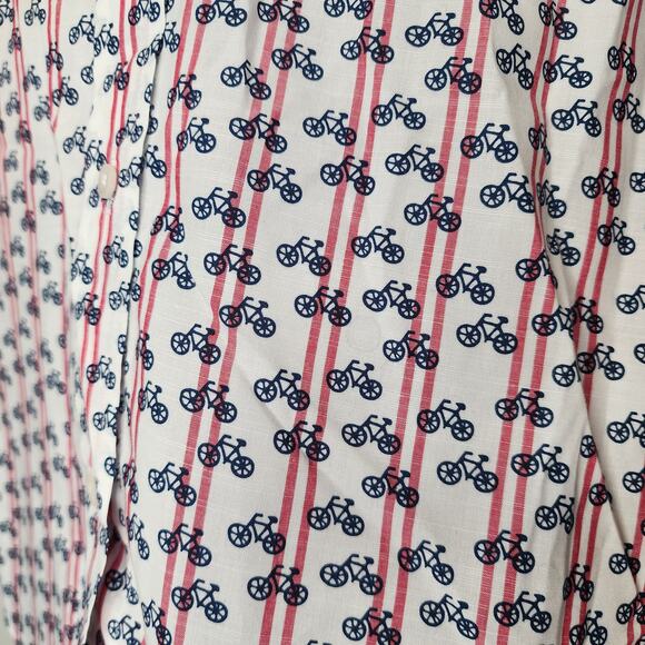 Grayson The Hero Button Up Shirt Bicycle Print Women's Small 02 White - Picture 6 of 9